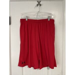 under Armour Basketball Men's Shorts Large Red Loose Fit